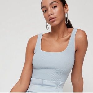 Light blue aritzia sculpt knit tank